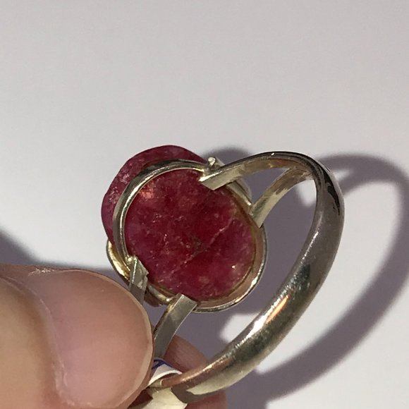 Sterling Silver Faceted Natural Ruby Ring Size, 7 1/2 - Picture 7 of 9